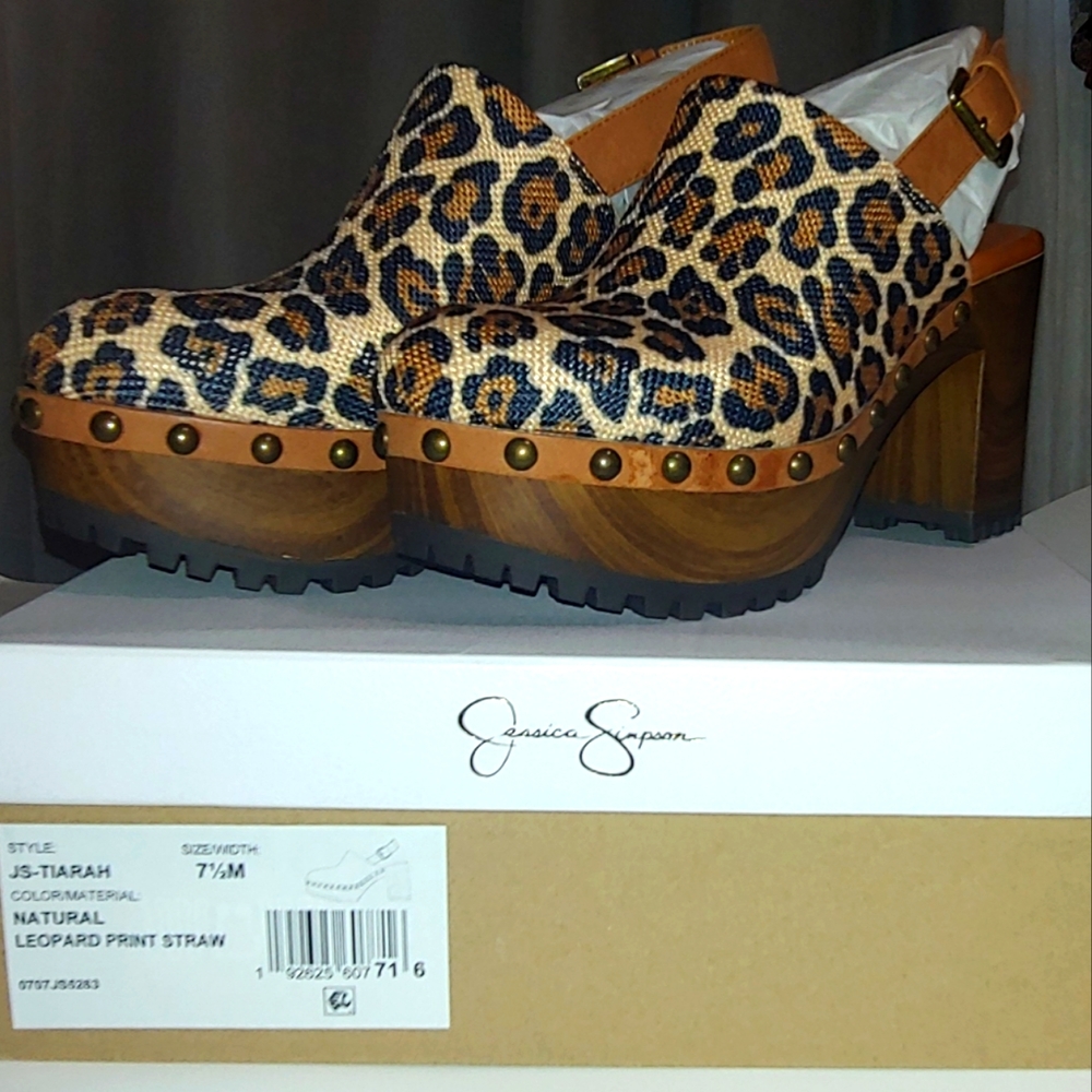 Jessica Simpson Leopard Clogs